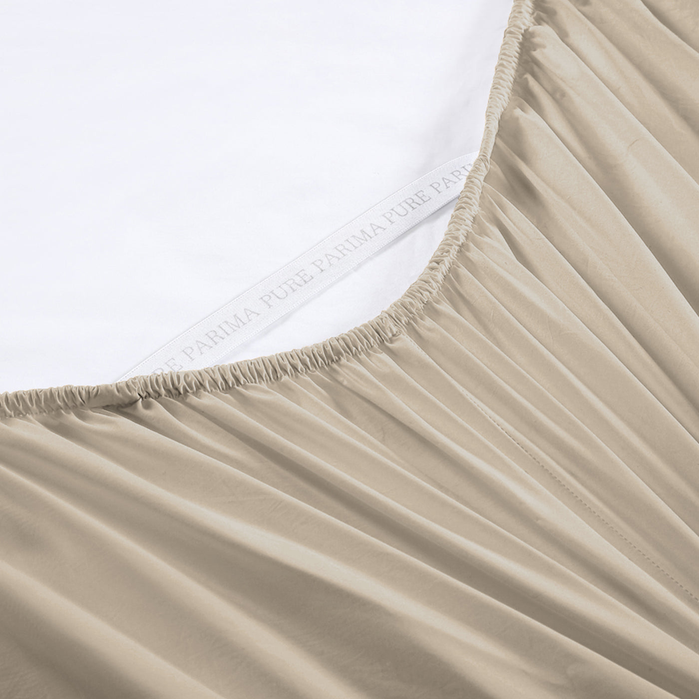 Pure Parima Egyptian Cotton Sheets Sateen Fitted Sheet#color_tan