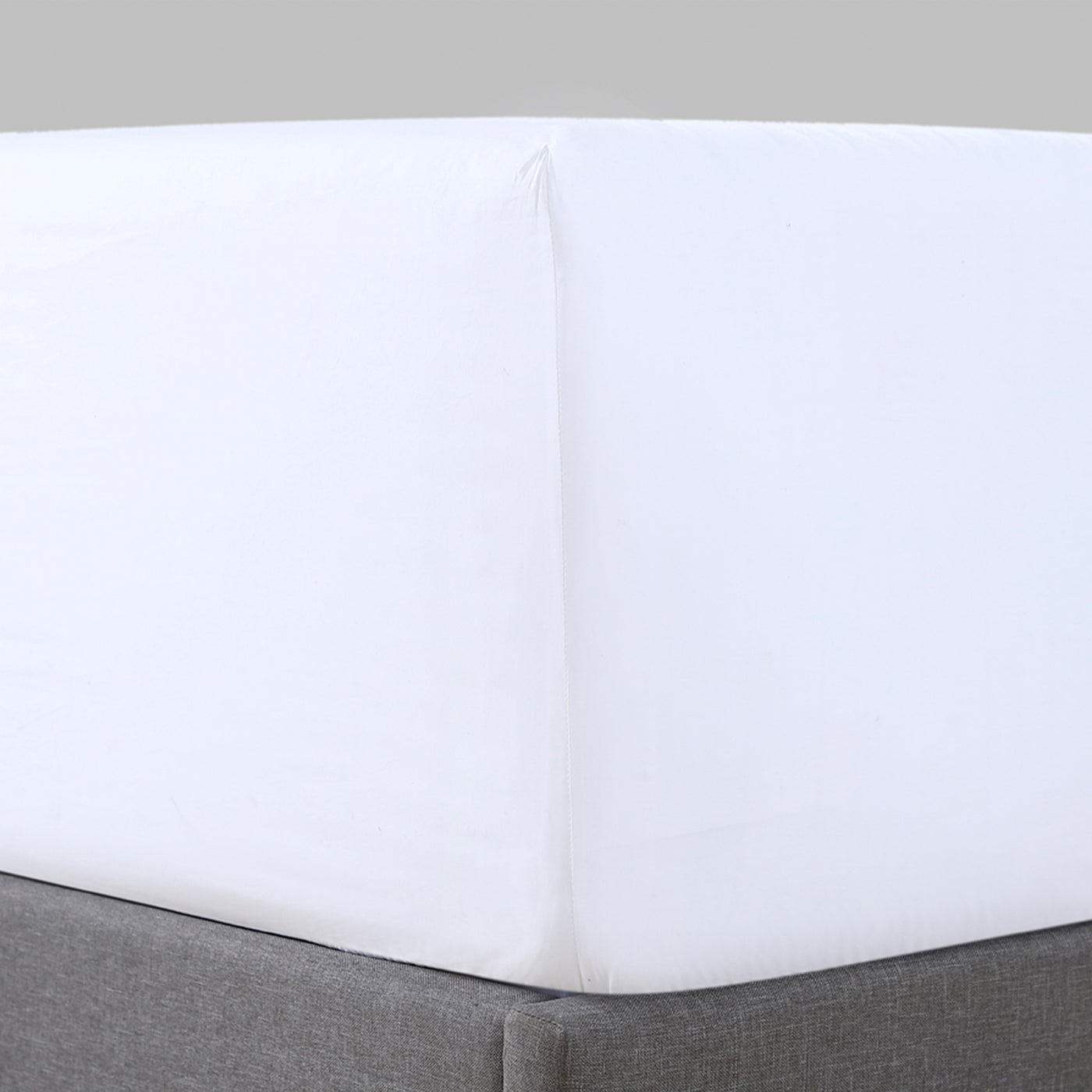 Pure Parima Egyptian Cotton Sheets Sateen Fitted Sheet#color_white