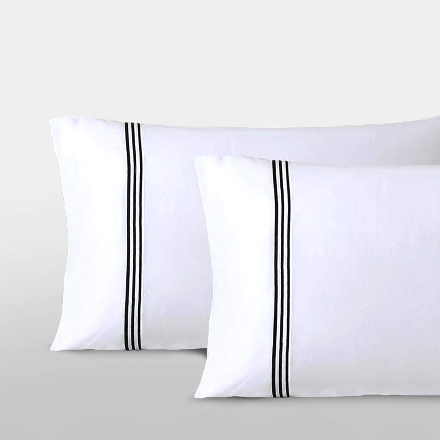 Pure Parima Egyptian Cotton Sheets Triple Luxe Sateen Pillowcase Set | Hotel Collection#color_black
