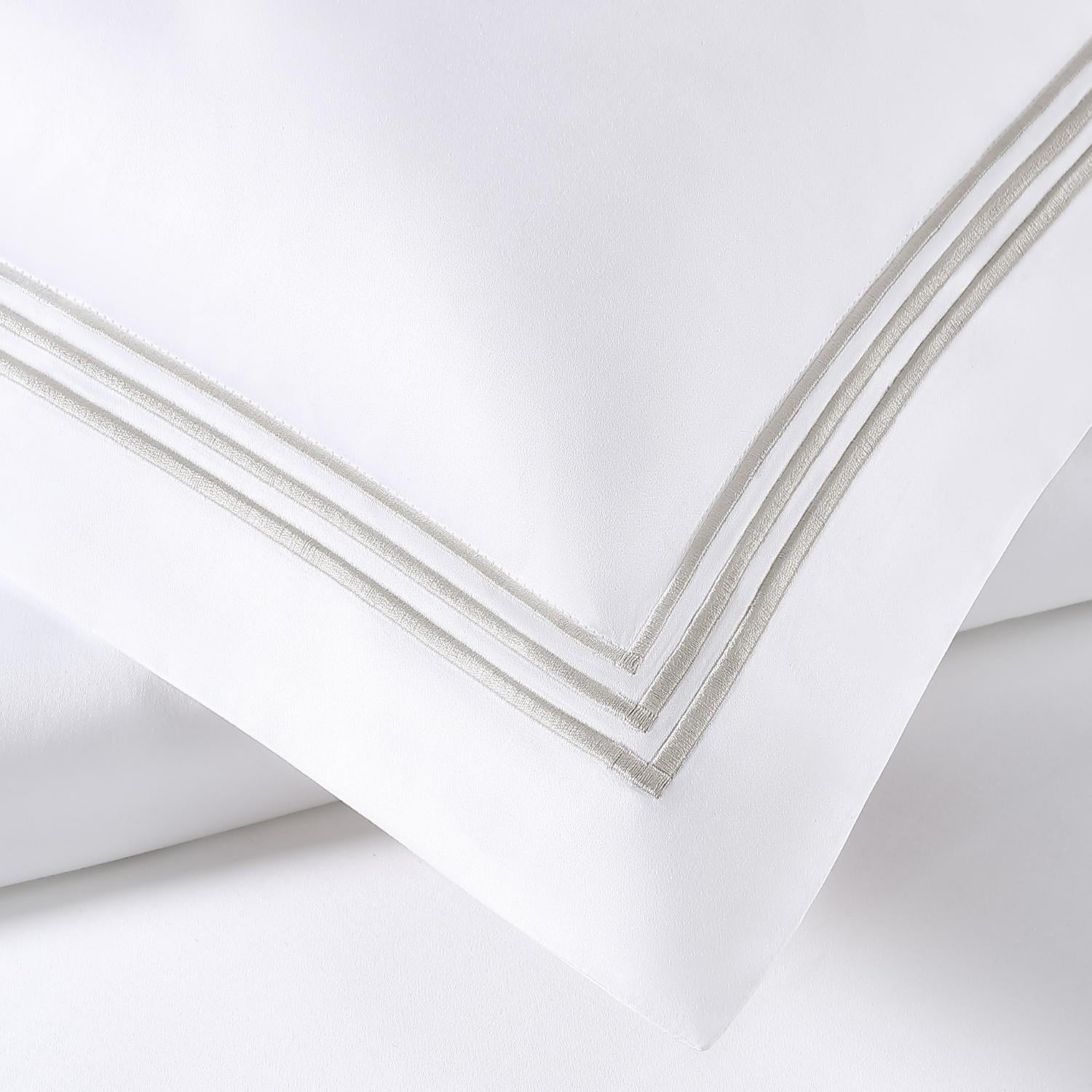 Pure Parima Egyptian Cotton Sheets Triple Luxe Sateen Duvet Cover Set#color_nickel
