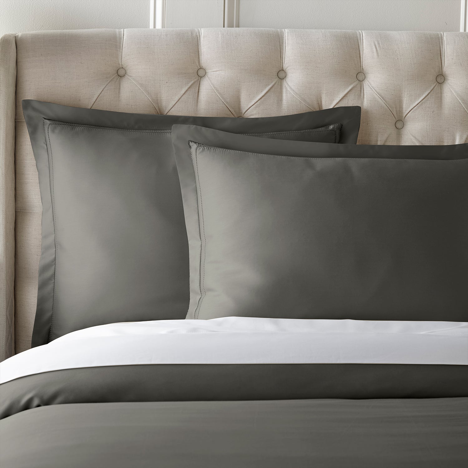 Pure Parima Egyptian Cotton Sheets Yalda Duvet Cover Set | 100% Giza Egyptian Cotton#color_charcoal