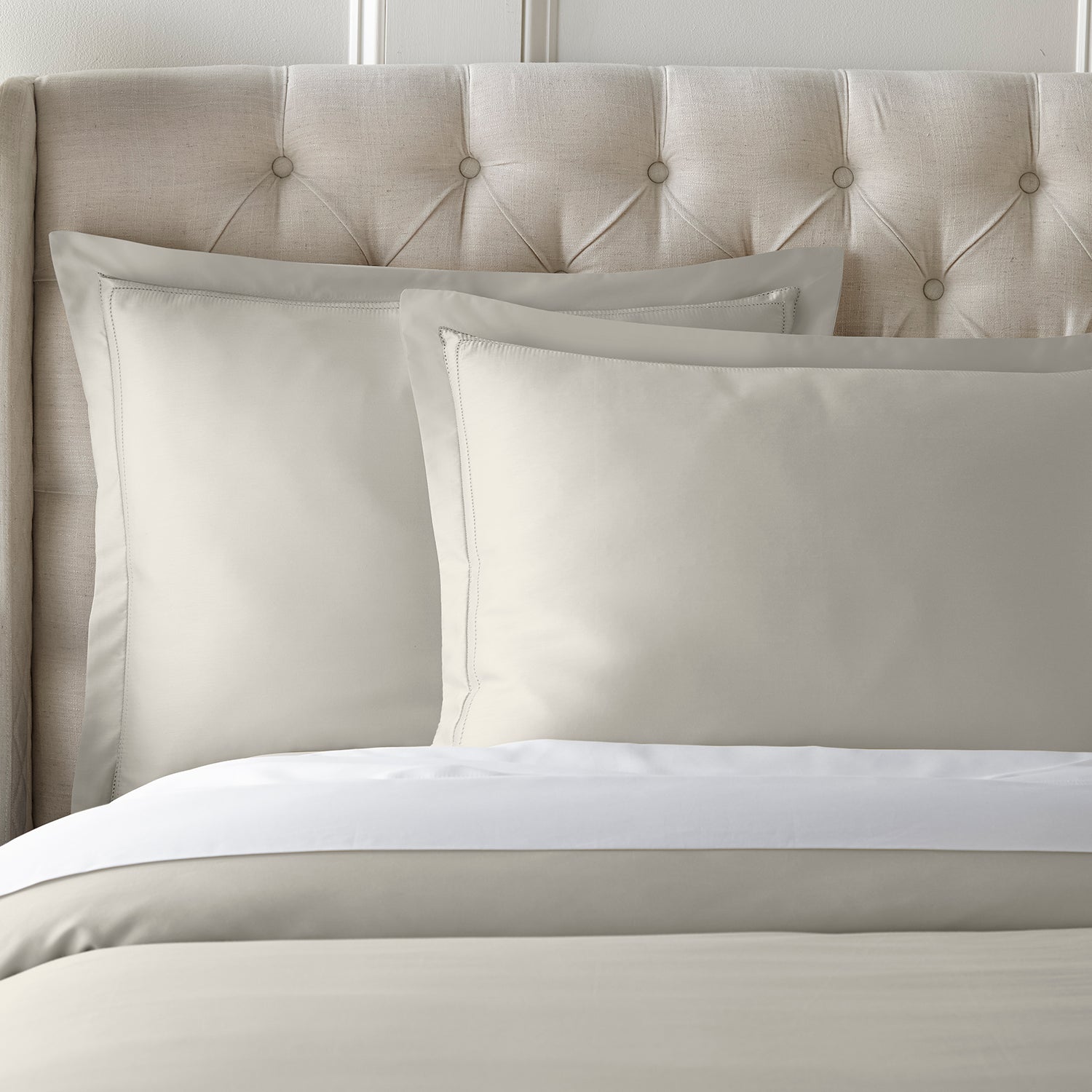 Pure Parima Egyptian Cotton Sheets Yalda Duvet Cover Set | 100% Giza Egyptian Cotton#color_linen