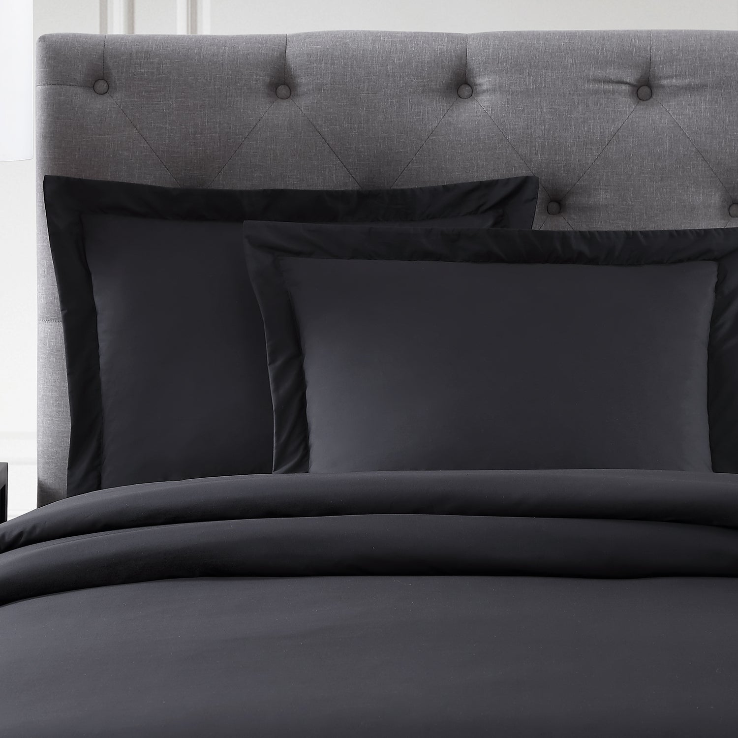 Pure Parima Egyptian Cotton Sheets Ultra Percale Duvet Cover Set#color_carbon