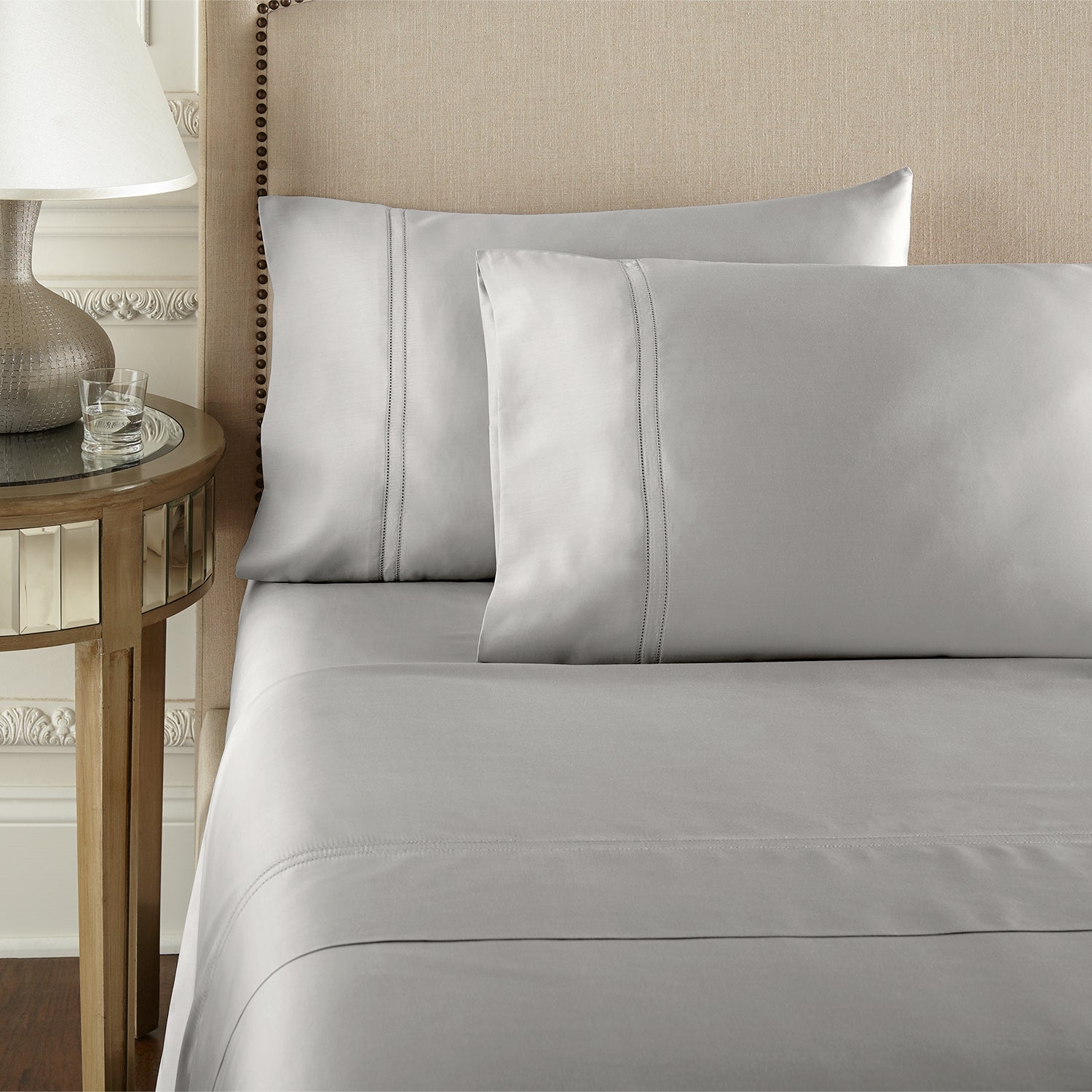 Pure Parima Egyptian Cotton Sheets Yalda Sheet Set | 100% Giza Egyptian Cotton#color_grey