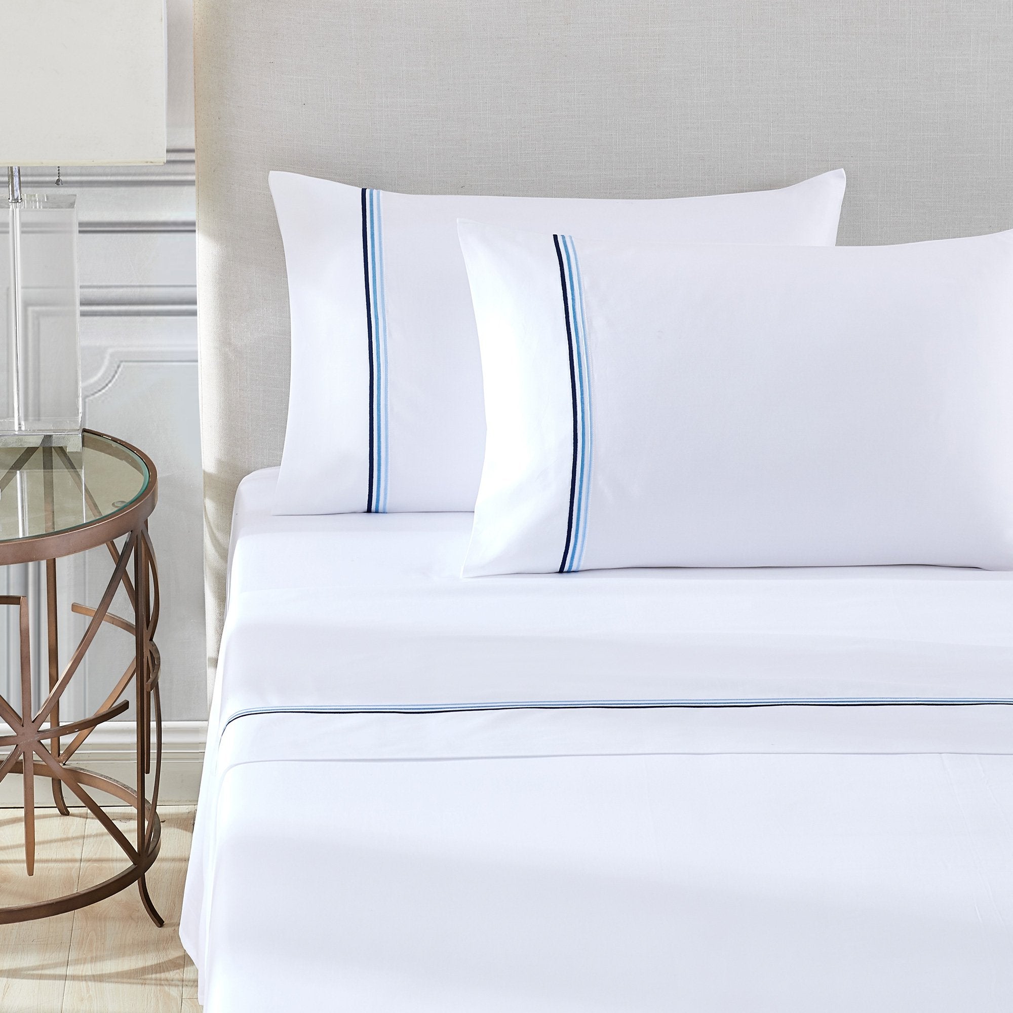 Pure Parima Egyptian Cotton Sheets Triple Luxe Sateen Sheet Set#color_ocean