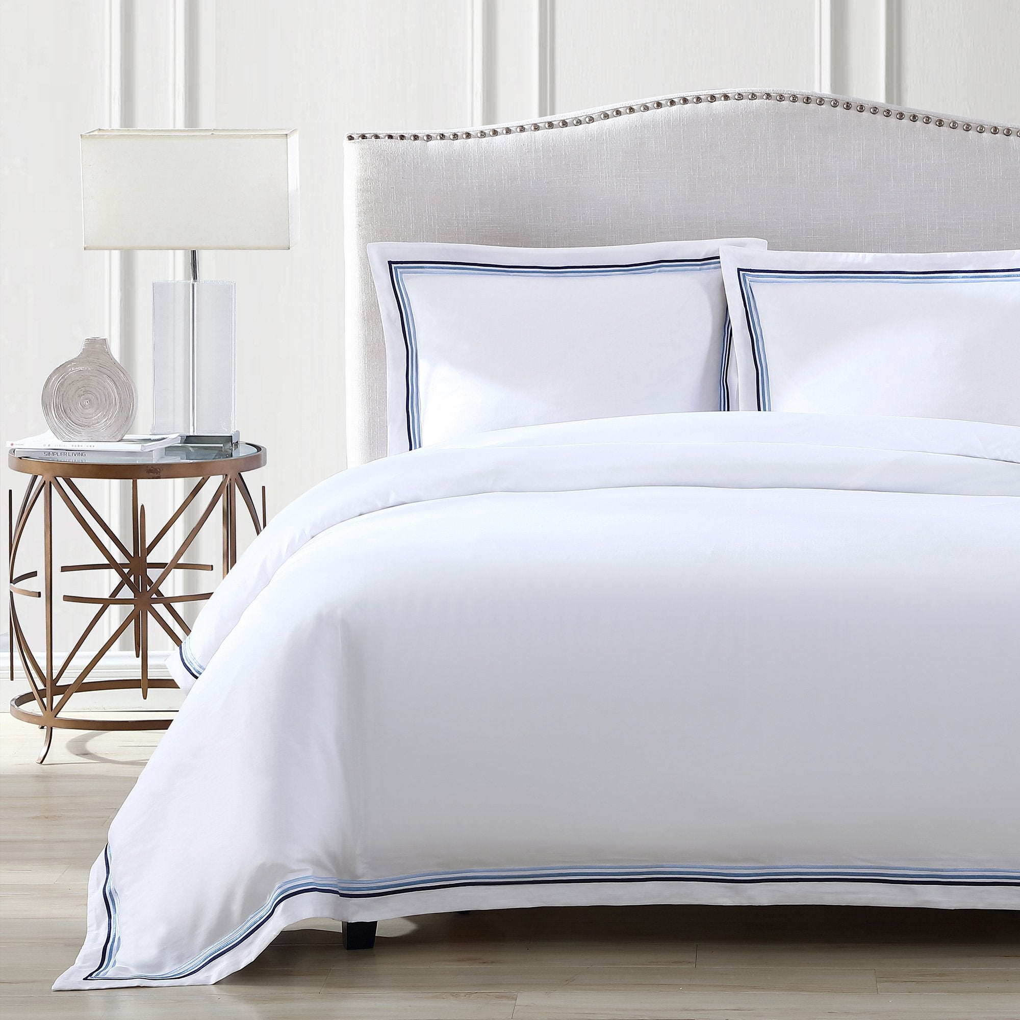 Pure Parima Egyptian Cotton Sheets Triple Luxe Sateen Duvet Cover Set#color_ocean