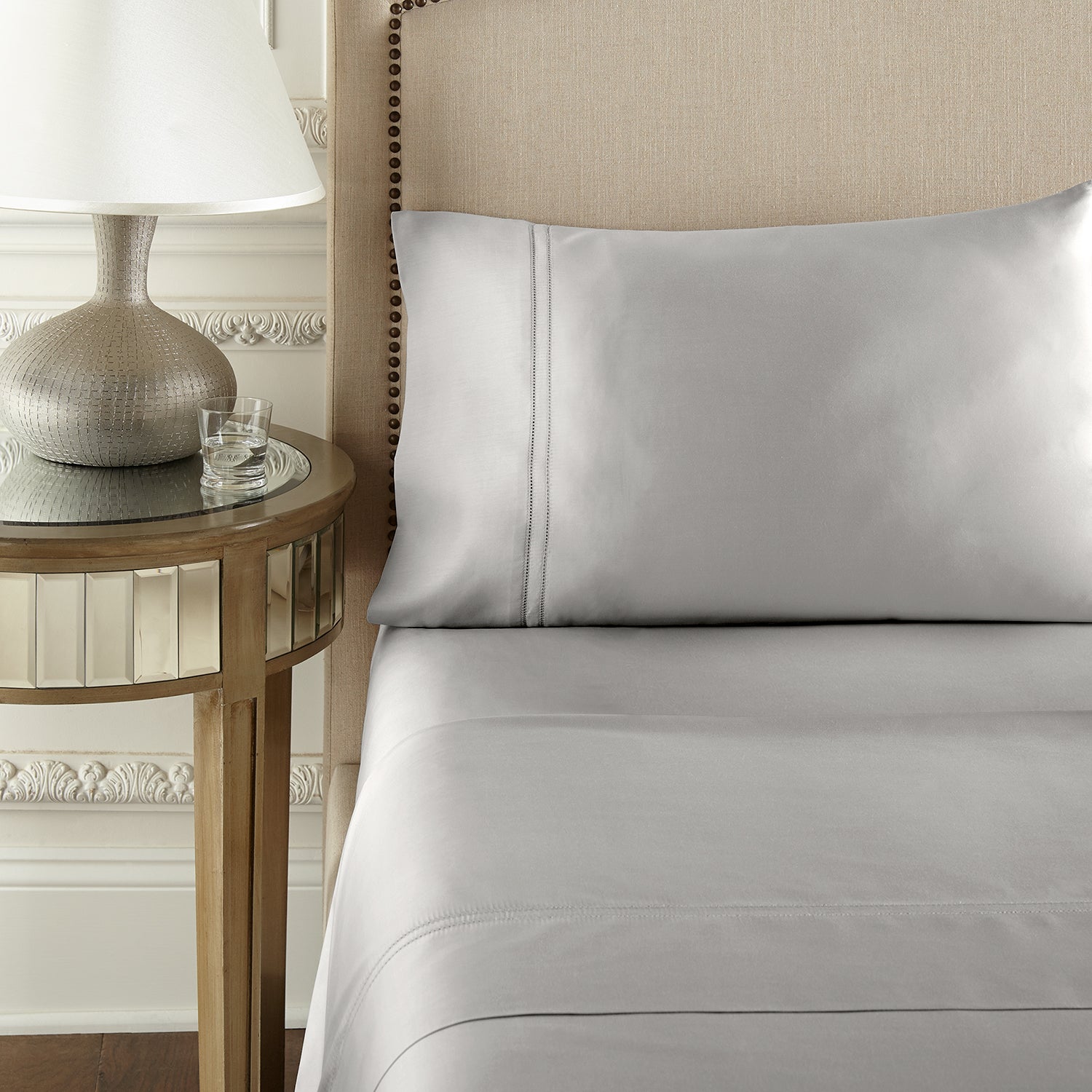 Pure Parima Egyptian Cotton Sheets Yalda Sheet Set | 100% Giza Egyptian Cotton#color_grey