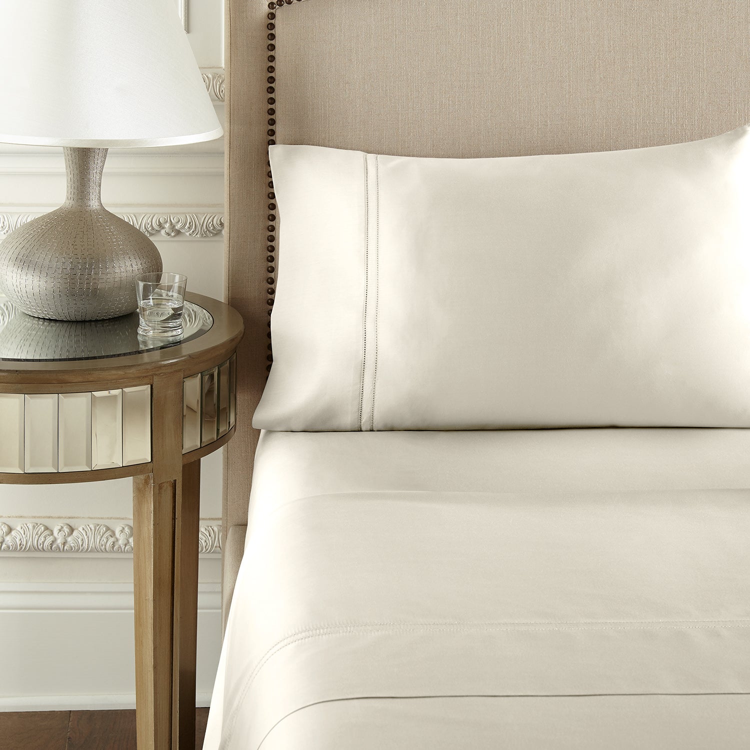 Pure Parima Egyptian Cotton Sheets Yalda Sheet Set | 100% Giza Egyptian Cotton#color_ivory