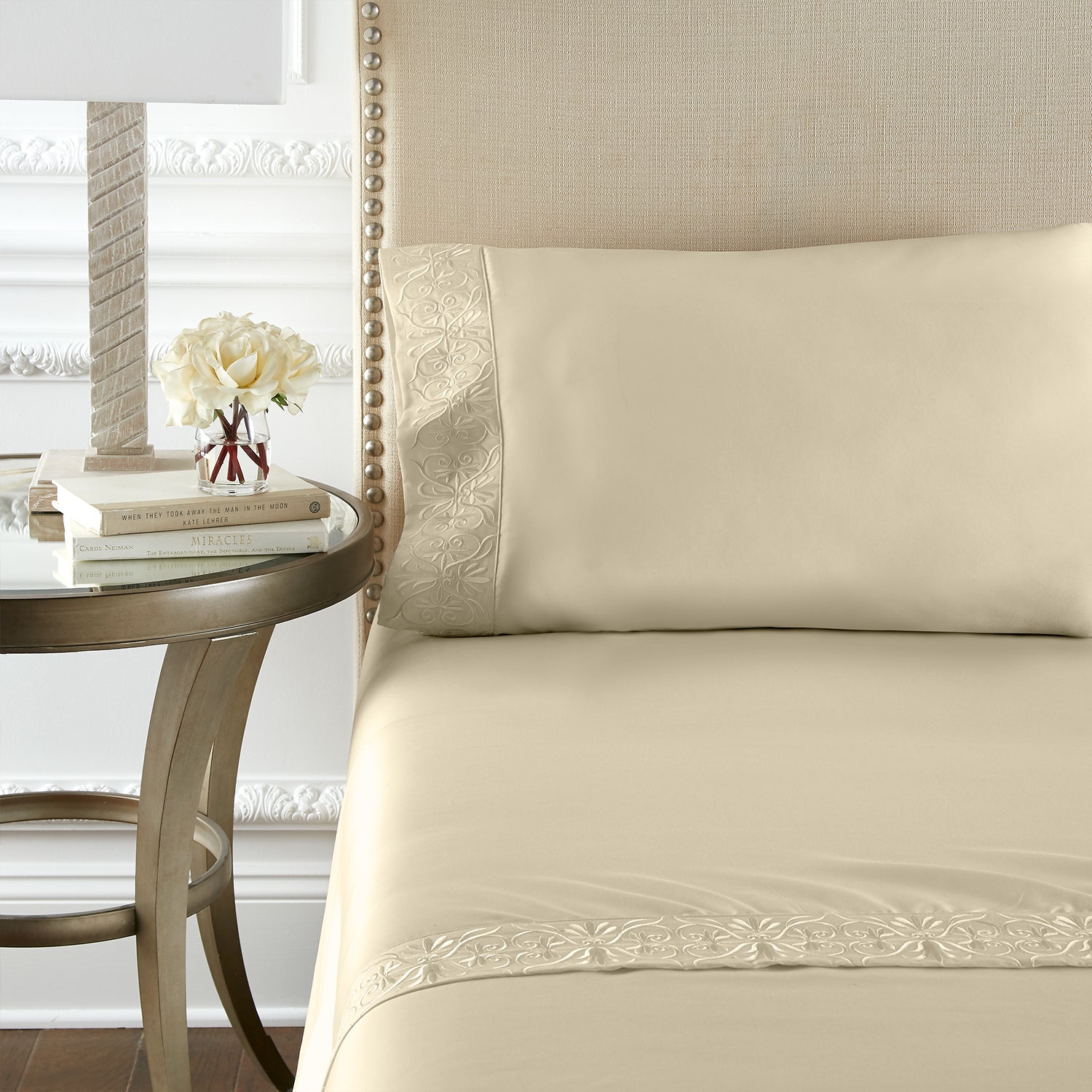 Pure Parima Egyptian Cotton Sheets Ariane Sheet Set | 100% Giza Egyptian Cotton#color_tan