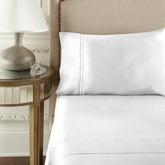 Pure Parima Egyptian Cotton Sheets Yalda Sheet Set | 100% Giza Egyptian Cotton#color_white