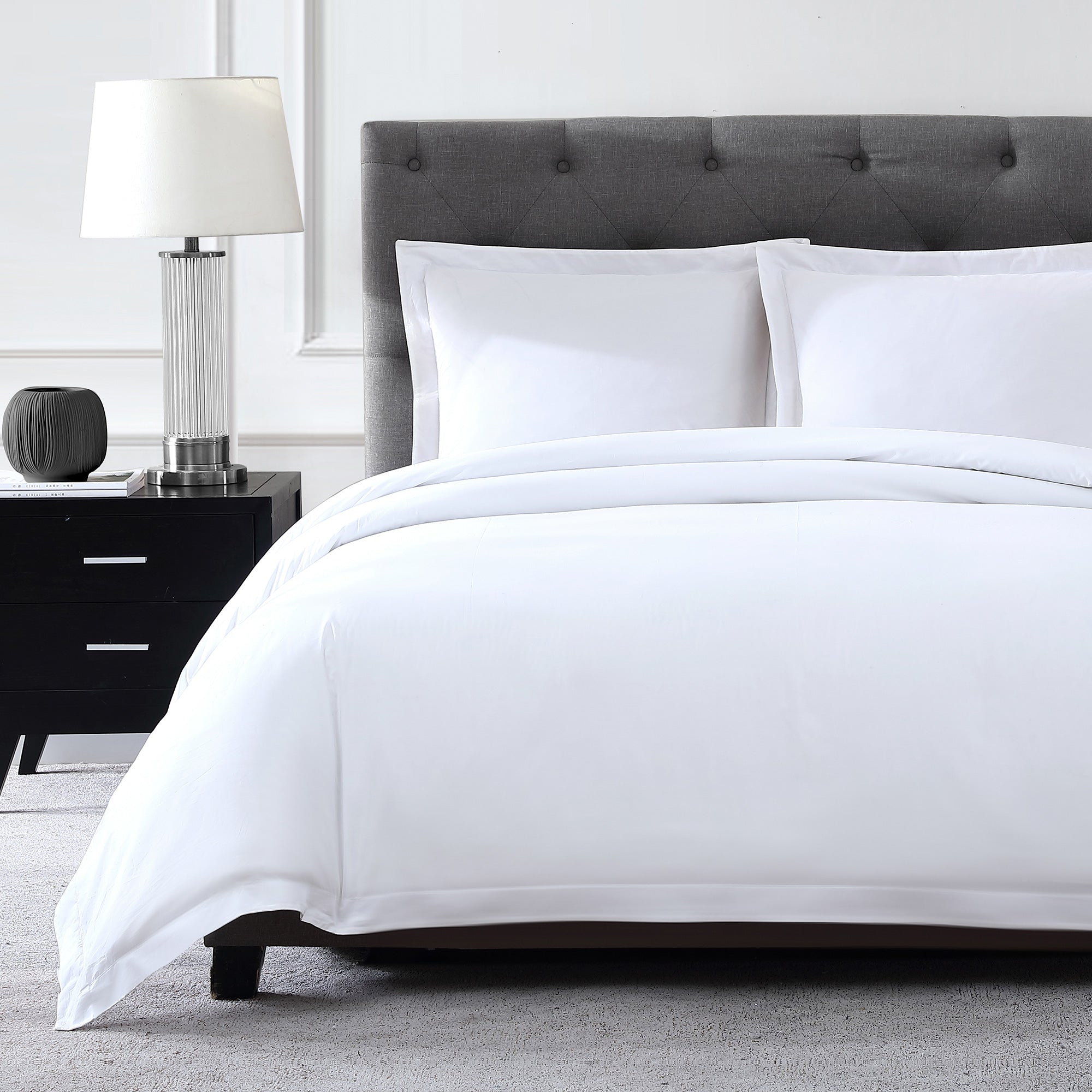 Pure Parima Egyptian Cotton Sheets Ultra Percale Duvet Cover #color_whiteSet# white